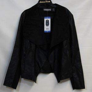 Bagatelle Black Faux Leather & Suede Jacket Size L NWT